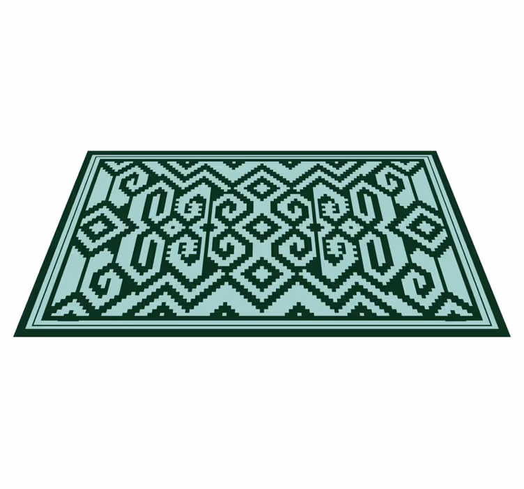 Zöld geometrikus minták vinil szőnyeg skandináv - TenStickers