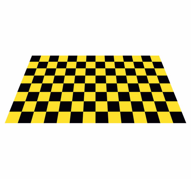 vinil szőnyeg geometriai sárga és fekete sakktábla - TenStickers