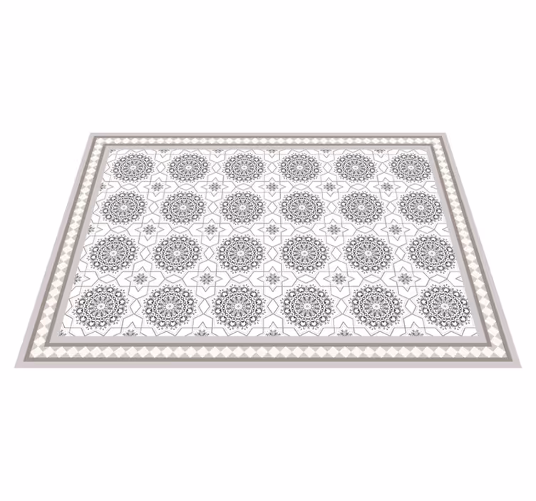 vinil szőnyeg étkező marokkói világosszürke design - TenStickers