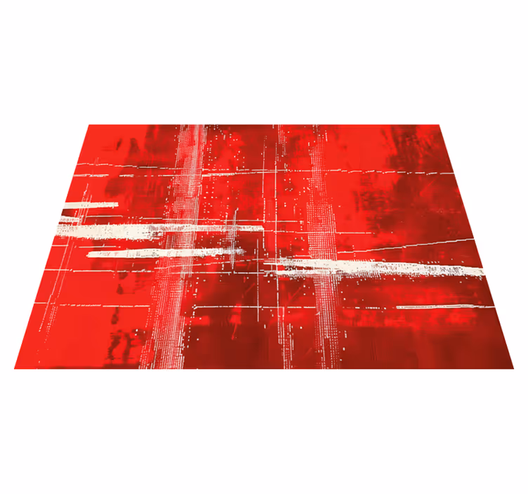 Modern vonalak minta Vinil szőnyeg piros - TenStickers