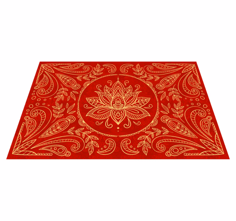 Vintage mandala design Vinil szőnyeg piros - TenStickers