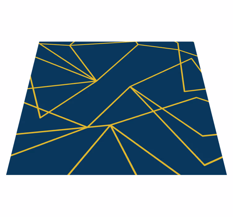 Geometrikus arany vonalak Vinil szőnyeg kék - TenStickers