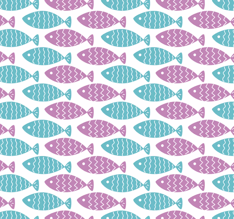 Geometrikus hal motívum Babaszoba tapéta - TenStickers
