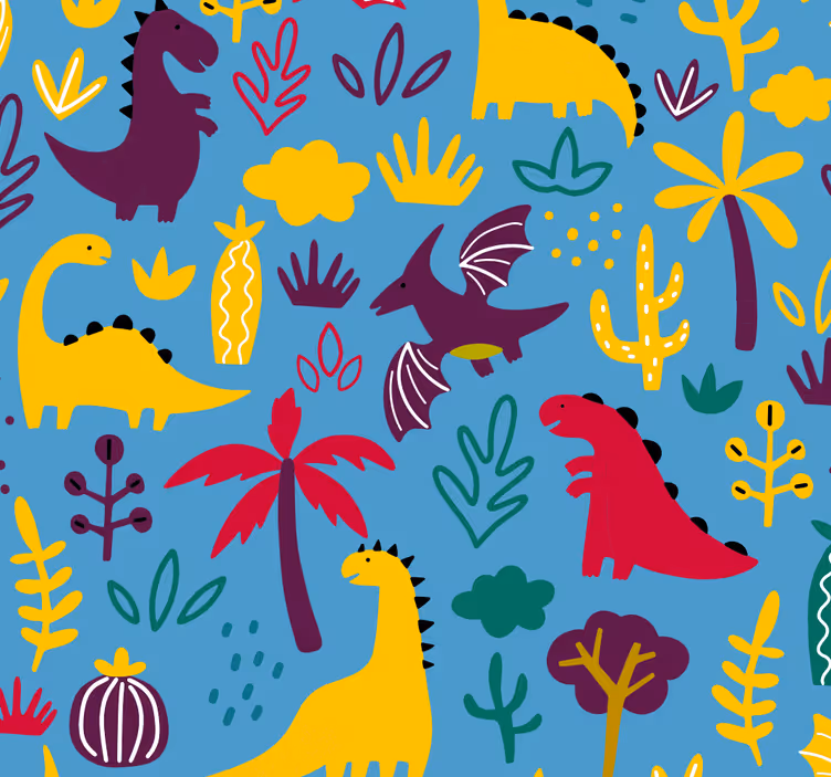 Dinoszaurusz fauna Allati tapéta - TenStickers