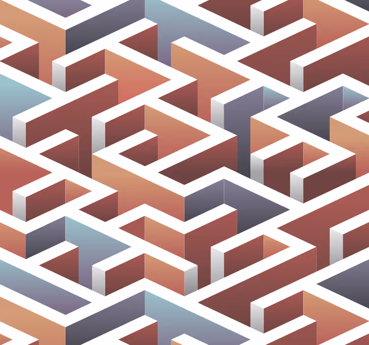 Egymásba illeszkedő minta Tapéta Geometriai - TenStickers