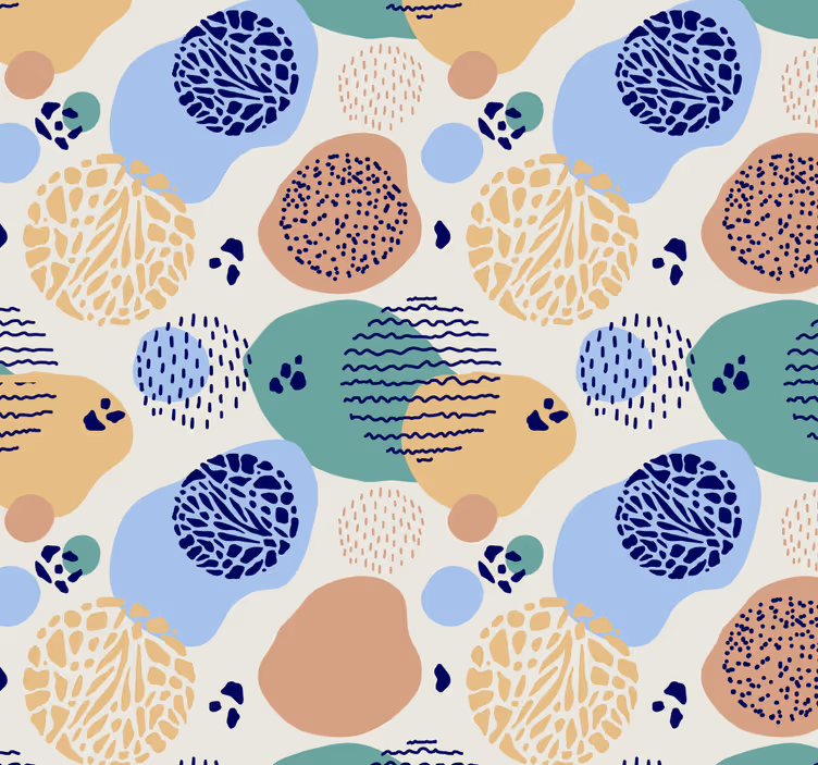 Körkörös retro minták Tapéta Geometriai - TenStickers