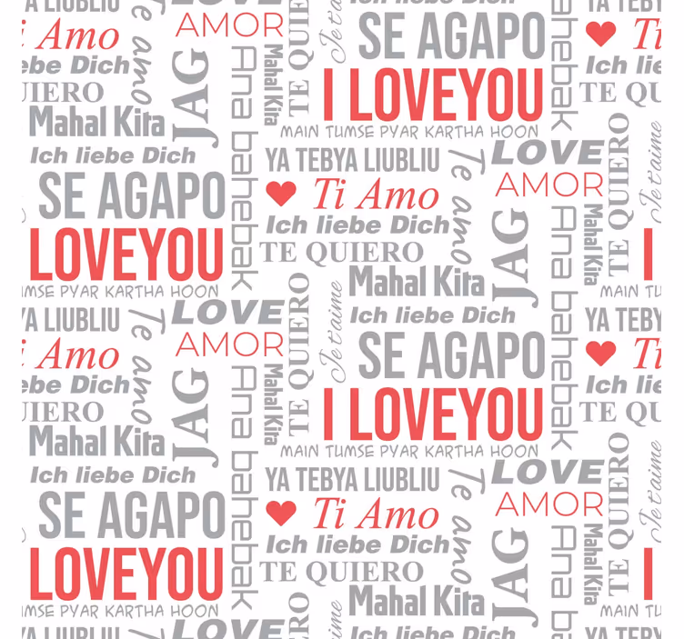 i love you különböző nyelveken Tapéta felirat - TenStickers