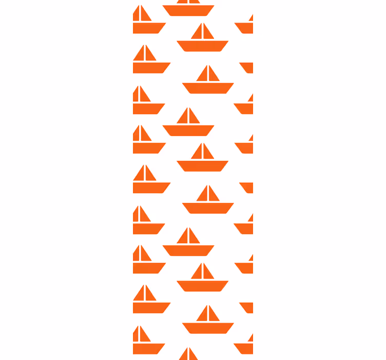 Narancssárga vitorlás mintás gyerekszoba tapéta - TenStickers
