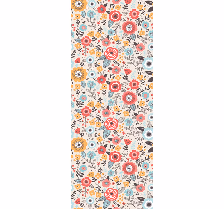 Színes virágmintás tapéta - TenStickers