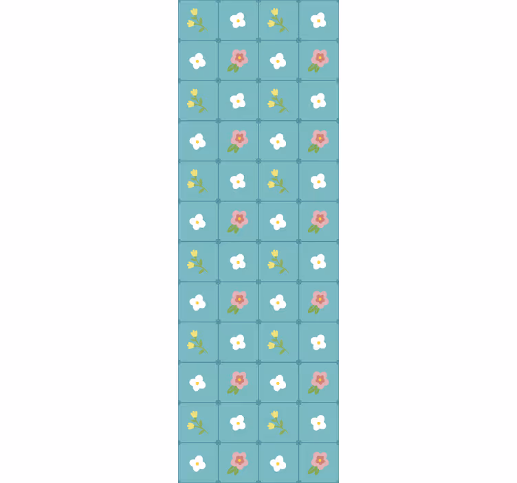Virágzó kék motívumok Tapéta csempék - TenStickers