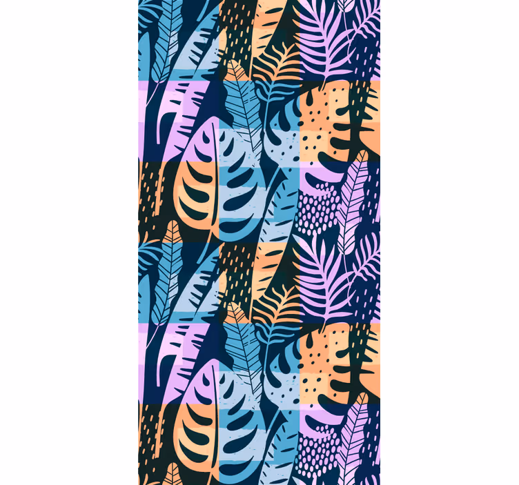Tropical színes művészet tapéta levelek - TenStickers