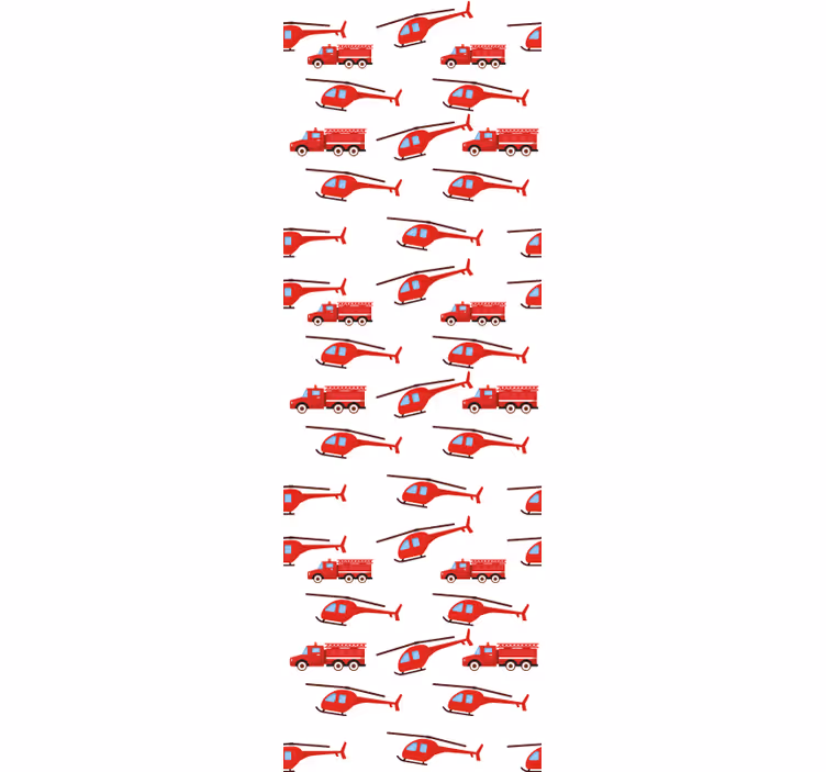 Piros helikopter szórakozás gyerekszoba tapéta - TenStickers