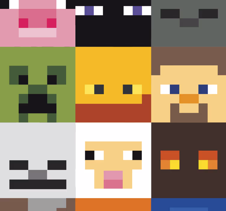 Játékokkal pixeles arcok Tizenéves tapéta - TenStickers