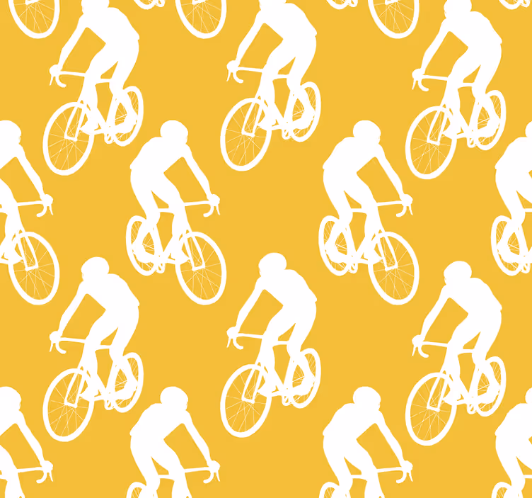 Kerékpárosok Sárga háttérkép - TenStickers