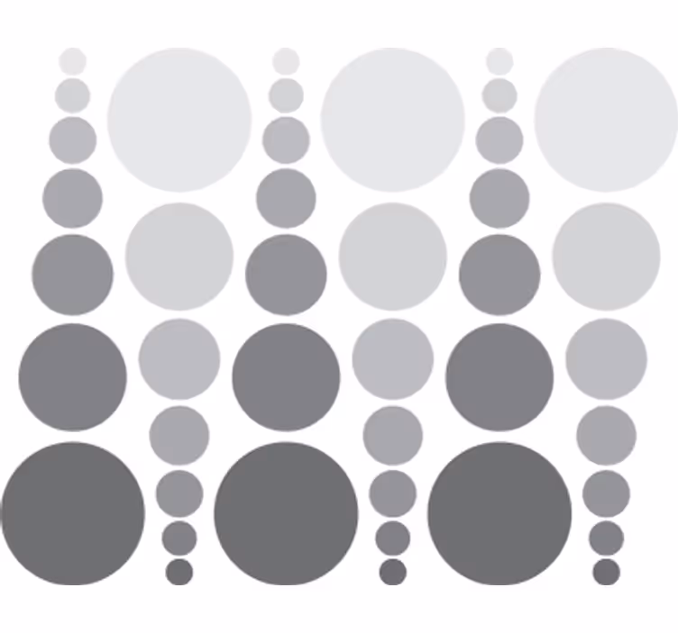 Színes körök szürke árnyalatokban - tapéta geometriai - TenStickers