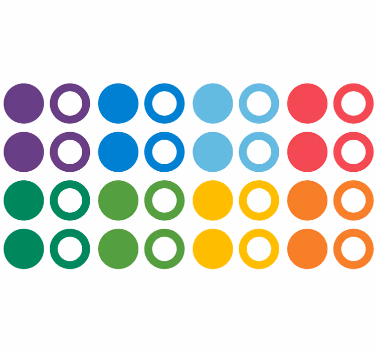 Szivárványos színek körök tapéta geometriai - TenStickers