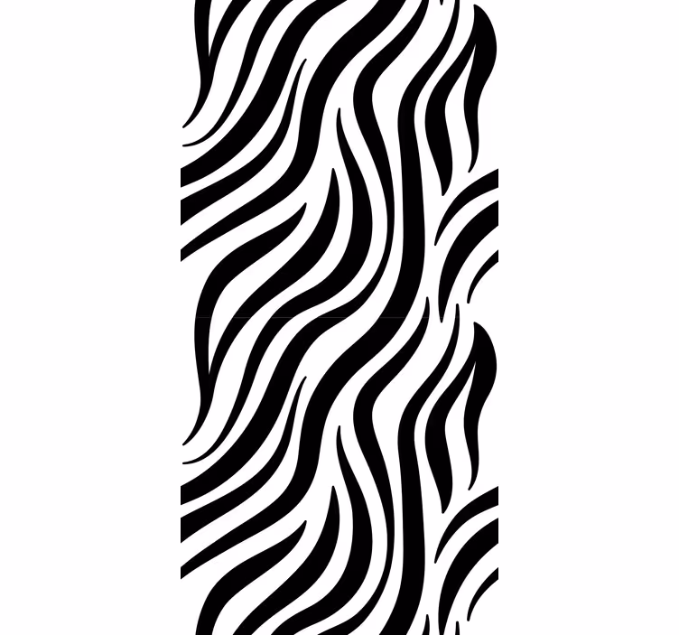 Fekete-fehér zebra csíkos tapéta geometriai - TenStickers