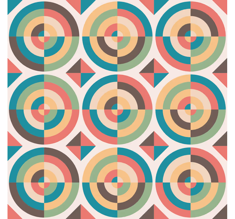 Retro absztrakt formák tapéta geometriai - TenStickers