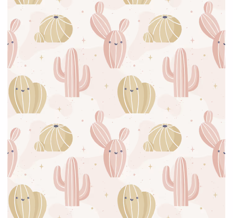 Aranyos kaktusz minta tapéta természet - TenStickers