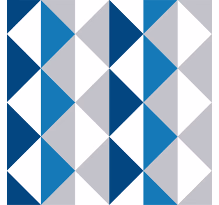 Klasszikus kék minta tapéta háromszögek - TenStickers