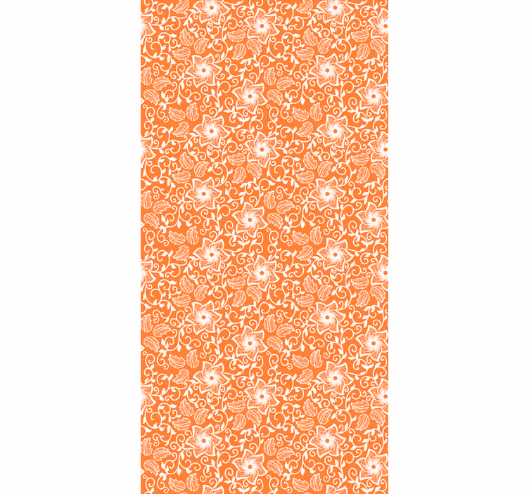 Paisley narancs minta tapéta virágok - TenStickers