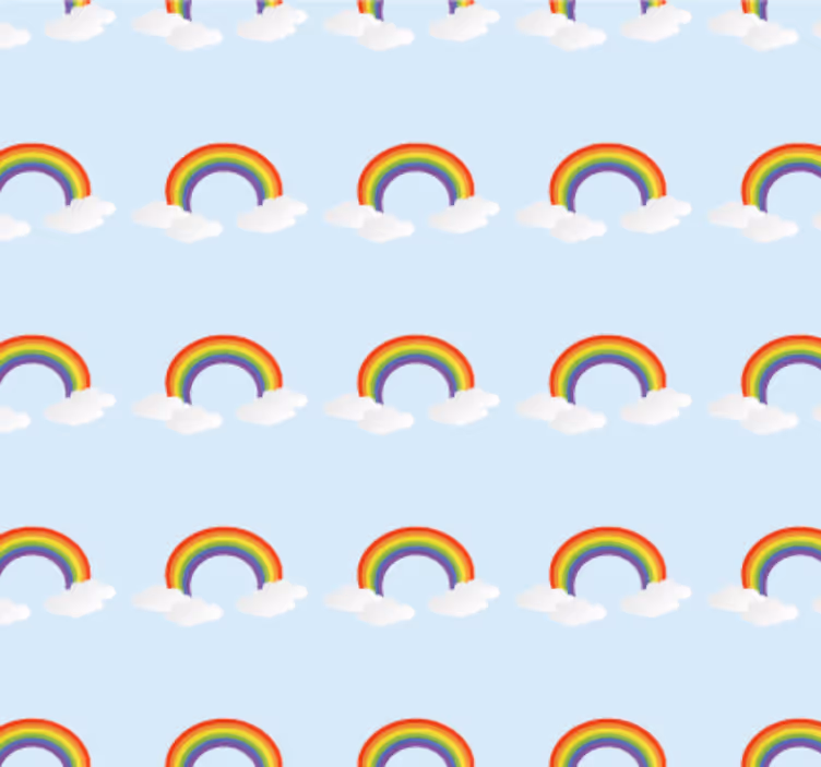 Színes szép szivárvány és felhők hálószoba tapéta - TenStickers