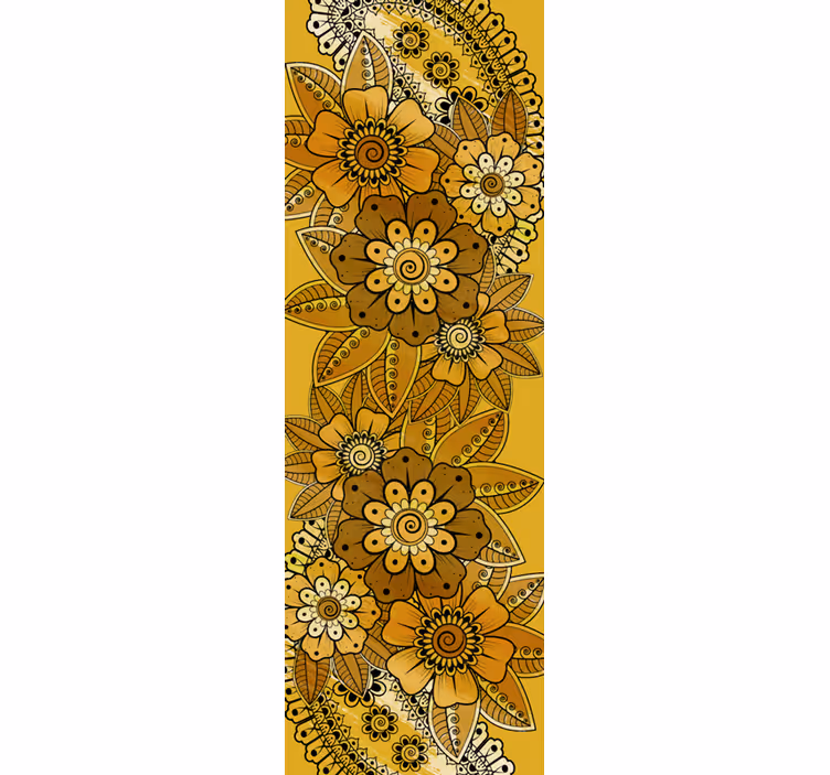 Virágdíszes tapéta indiai paisley stílusban - TenStickers