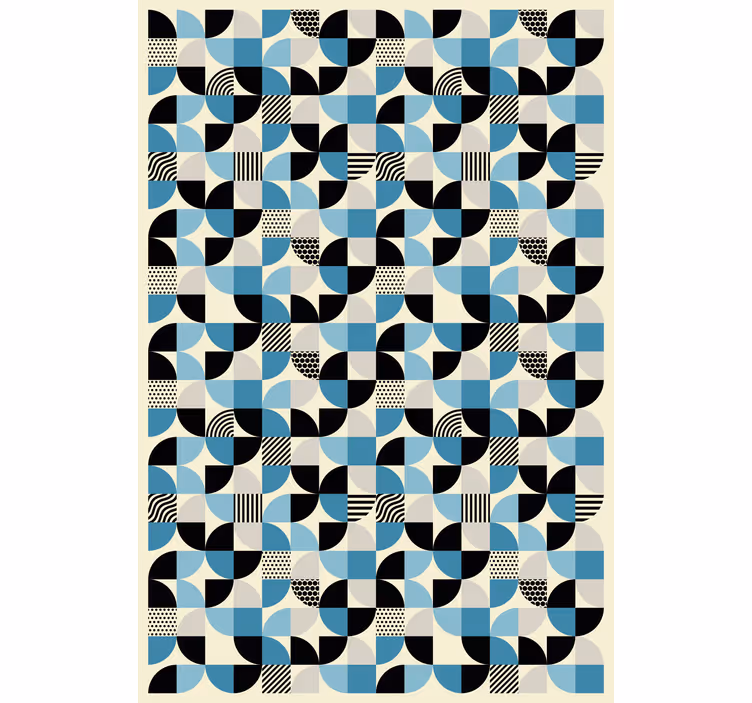 Retro kék bauhaus minta tapéta díszítő - TenStickers