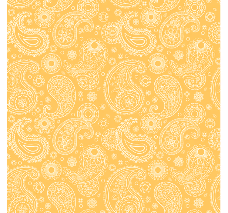 Arab sárga paisley nappali tapéta - TenStickers
