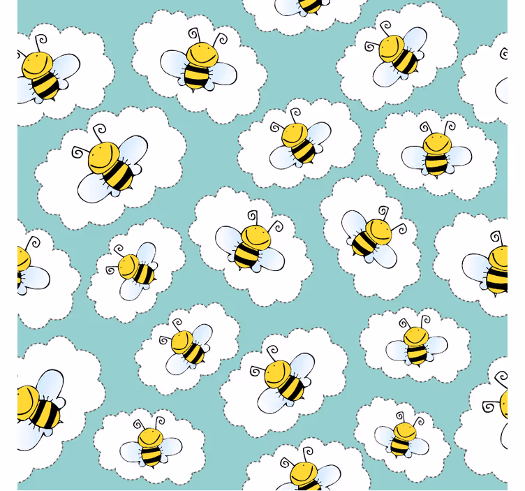 Felhők és méhek gyerekszoba tapéta - TenStickers