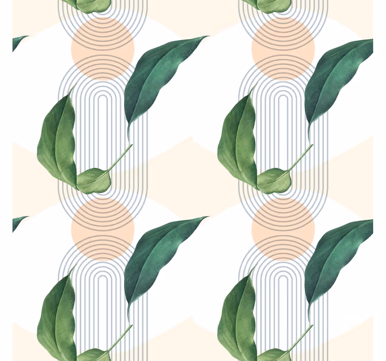 Levélmintás geometriai hálószoba tapéta - TenStickers