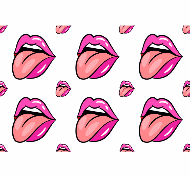 Játékos ajkak motívum hálószoba tapéta - TenStickers
