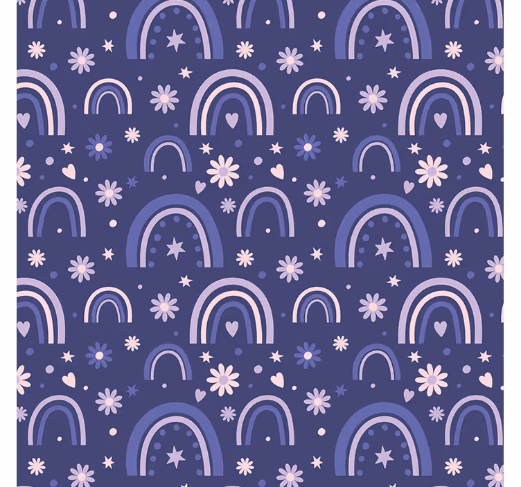 Lila szivárványok hálószoba tapéta - TenStickers