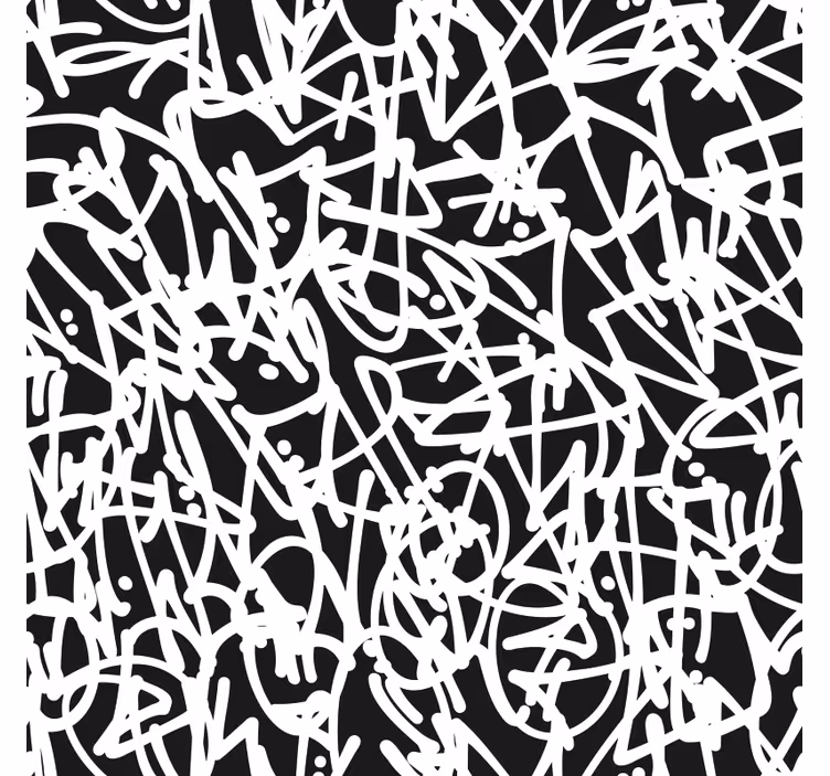Fekete-fehér graffitis hálószoba tapéta - TenStickers