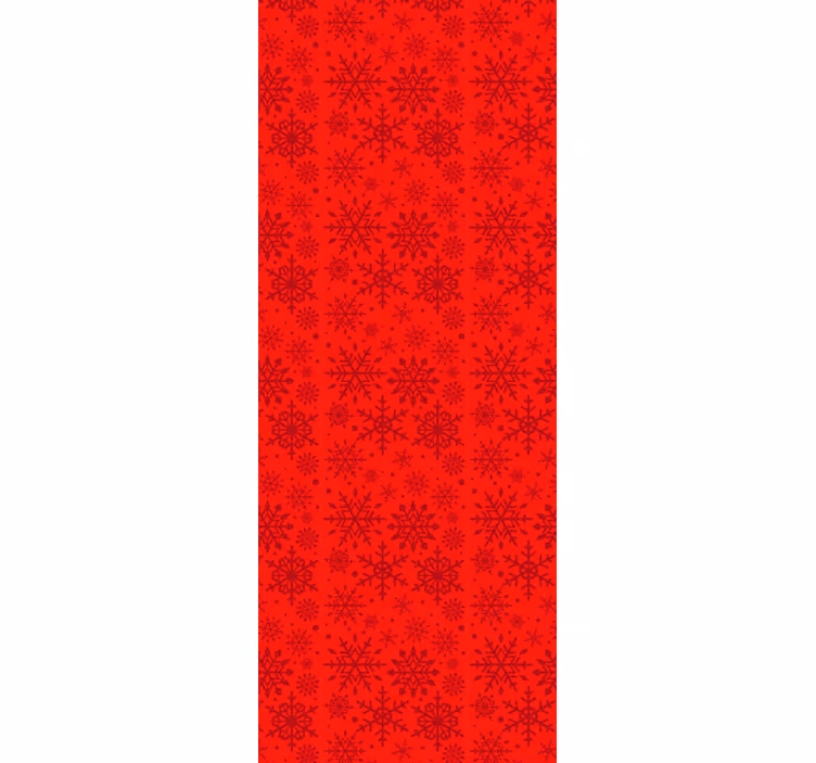 Piros hópehely tapéta karácsony - TenStickers