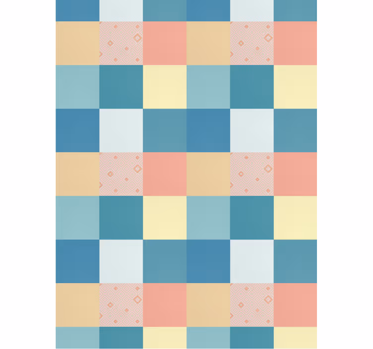 Patchwork színes retró minta párna tapéta - TenStickers