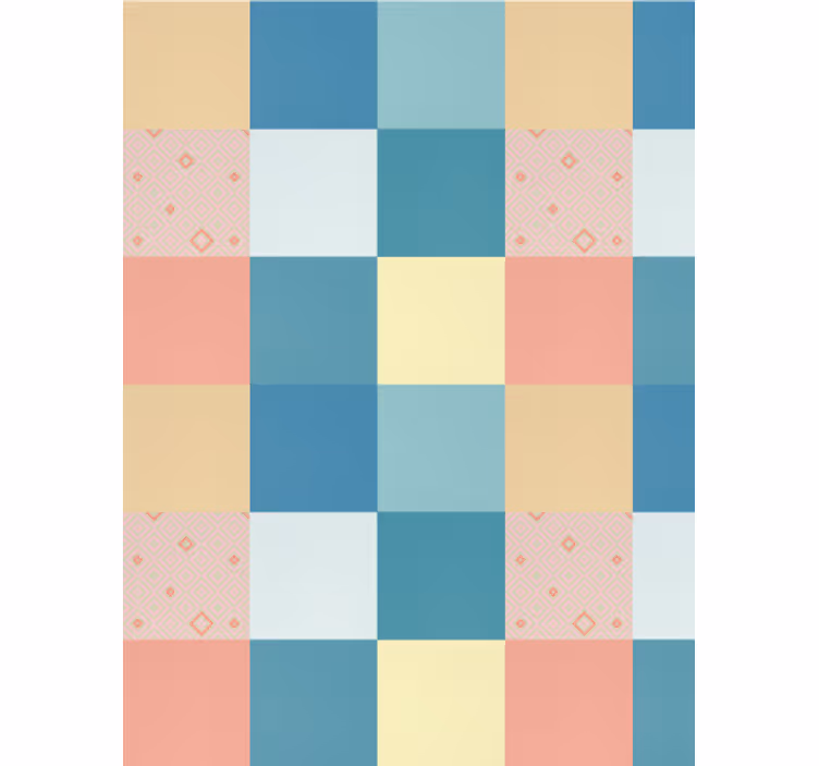 Színes retro patchwork mintás étkező tapéta - TenStickers
