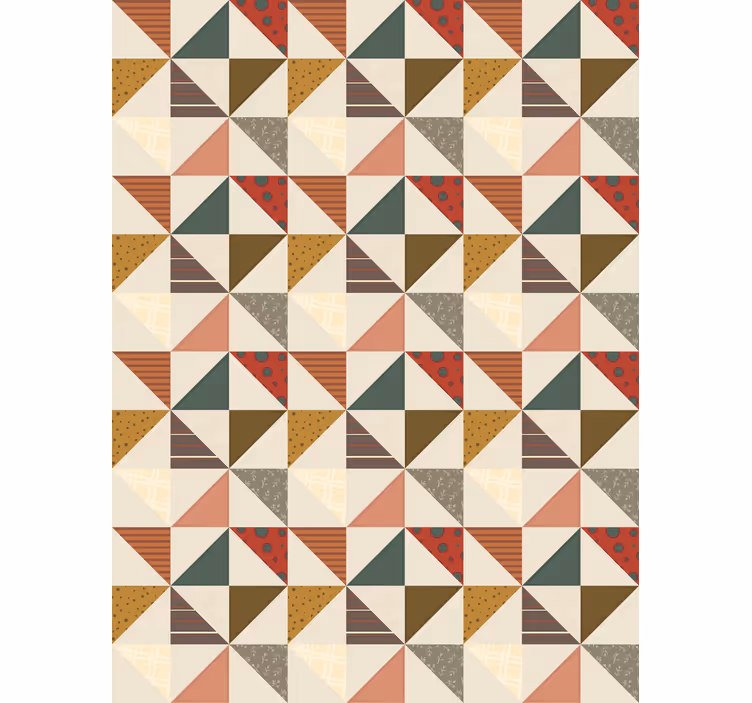 Patchwork geometrikus háromszög minta étkező tapéta - TenStickers