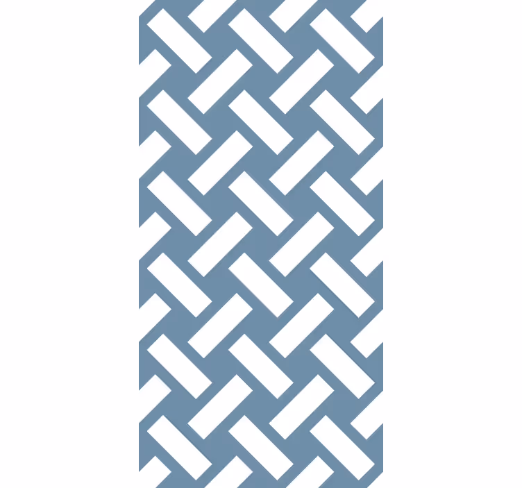 Geometrikus kék négyzetmintás étkező tapéta - TenStickers