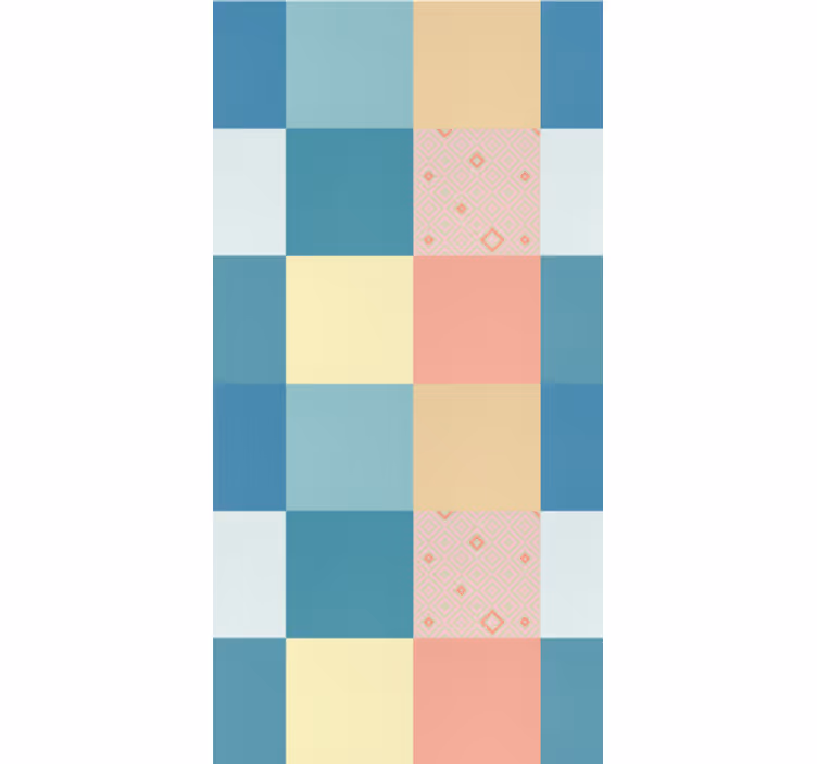 Geometrikus pasztell kockás Étkező tapéta - TenStickers