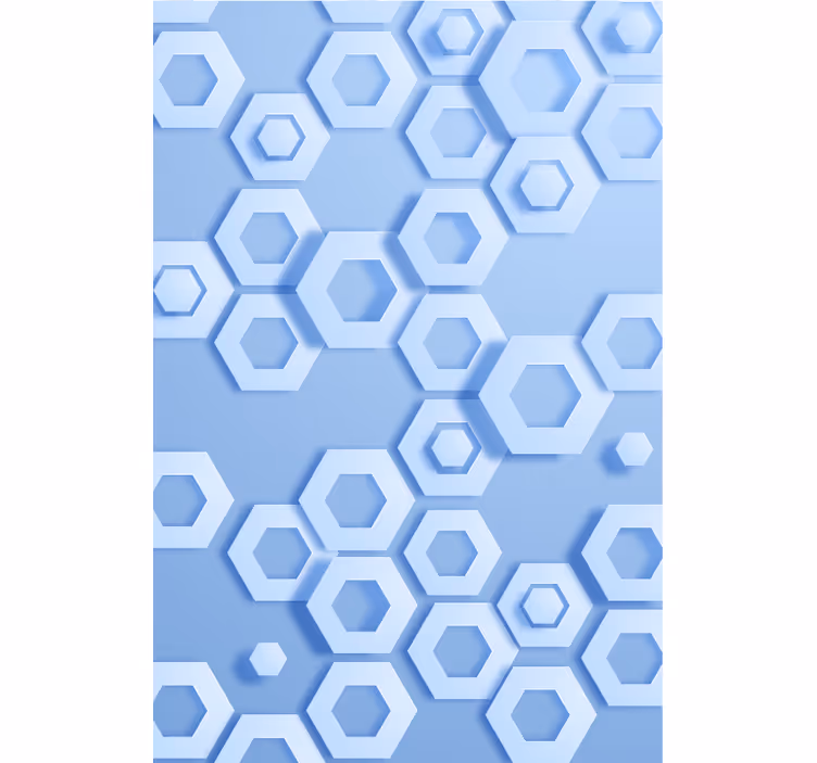 Hexagonális kék minta tapéta geometriai - TenStickers
