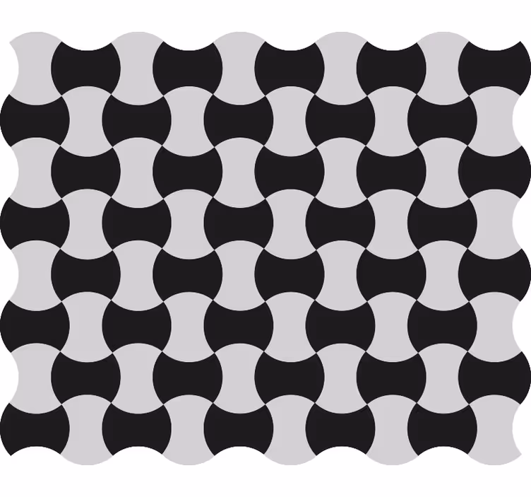 Fekete-fehér görbék tapéta geometriai - TenStickers