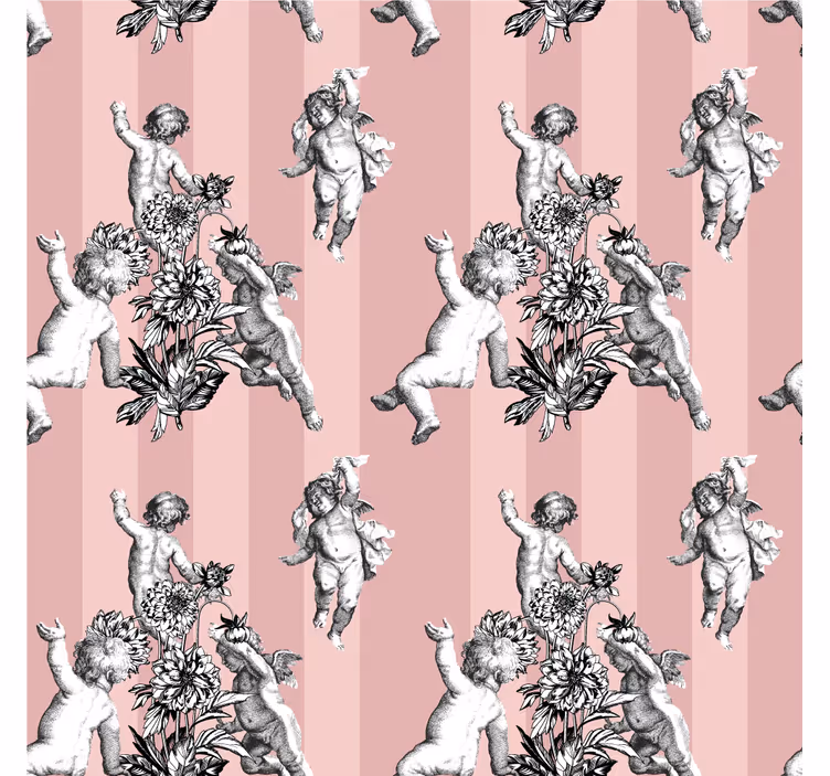 Francia vintage csíkos minta tapéta szüret - TenStickers