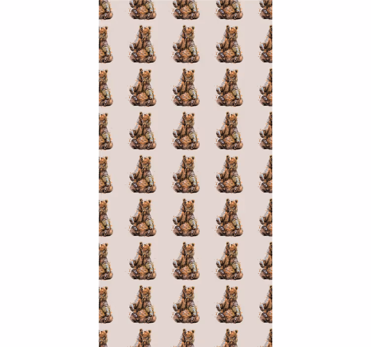 Barna medve gyerekszoba tapéta - TenStickers