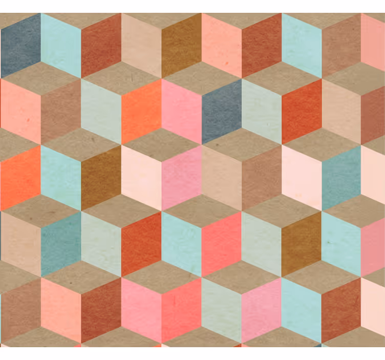Pasztell geometrikus kraft minta nappali tapéta - TenStickers