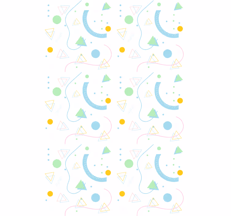 Zöld és kék háromszögmintás tapéta északi - TenStickers