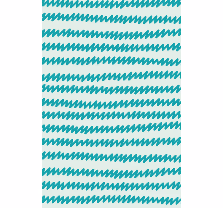 Aquamarine és fehér kézzel rajzolt zig-zag tapéta északi - TenStickers