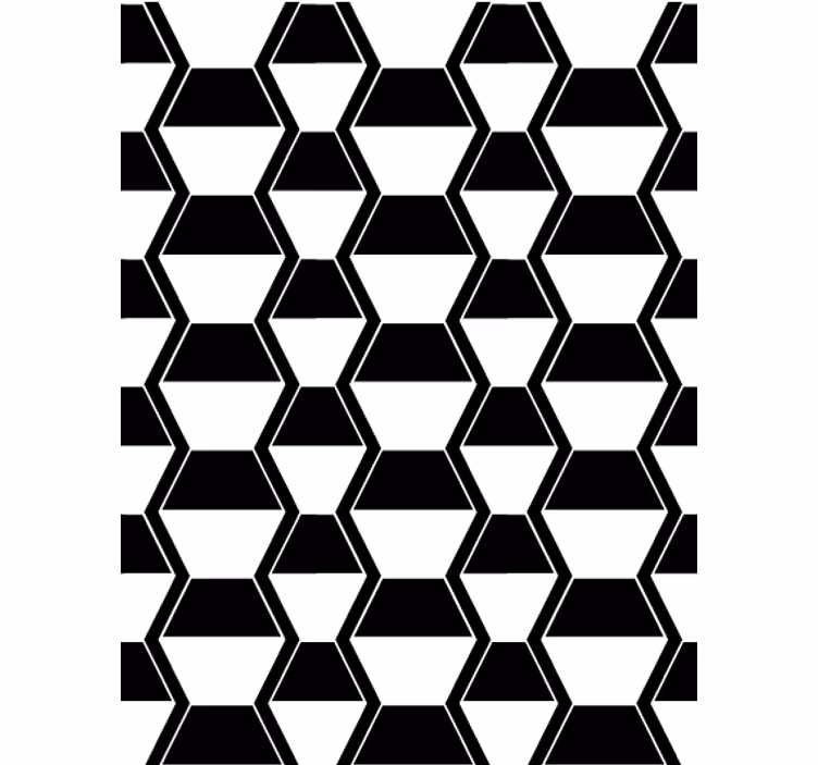 Cosmopolitan stílusú fekete-fehér hexagon nappali tapéta - TenStickers