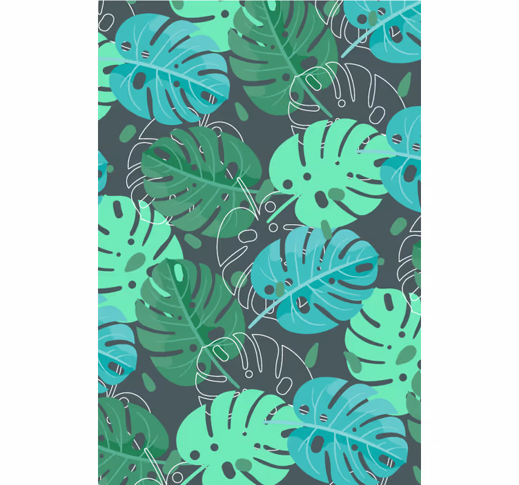 Tropical leaf pattern nappali tapéta - TenStickers