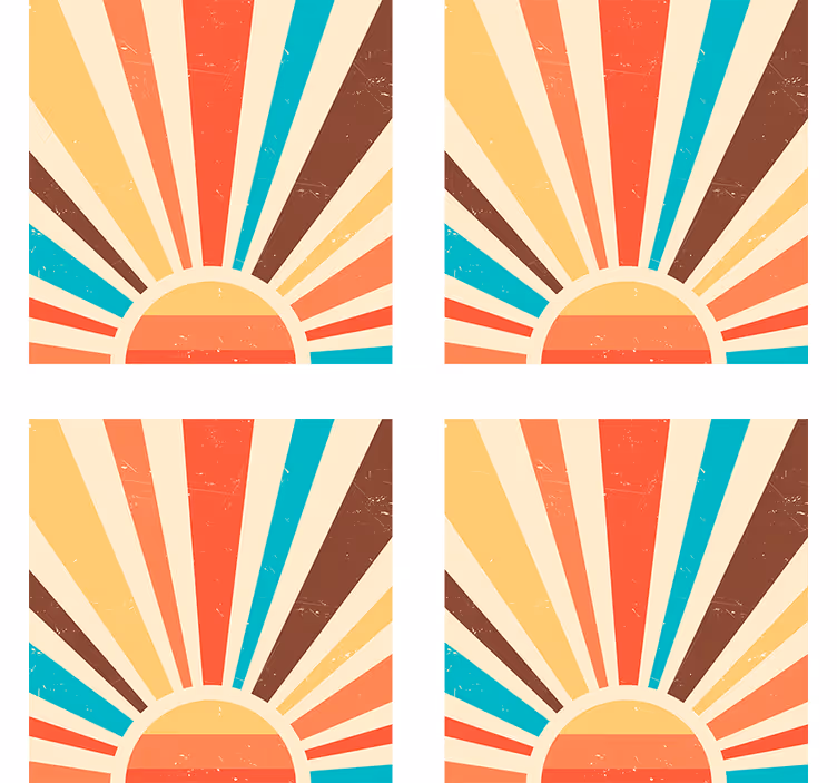 Absztrakt vintage naplemente tapéta szüret - TenStickers